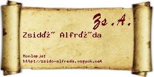 Zsidó Alfréda névjegykártya